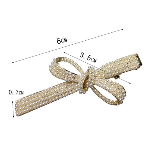 Pasador de Cabello Perla Diamante con Lazo Metálico - Image 7