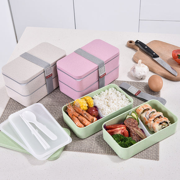Fiambrera Bento Cuadrada de Paja de Trigo