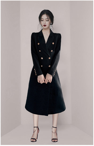 Vestido Blazer Doble Botonadura con Perlas - Elegancia Profesional - Image 6