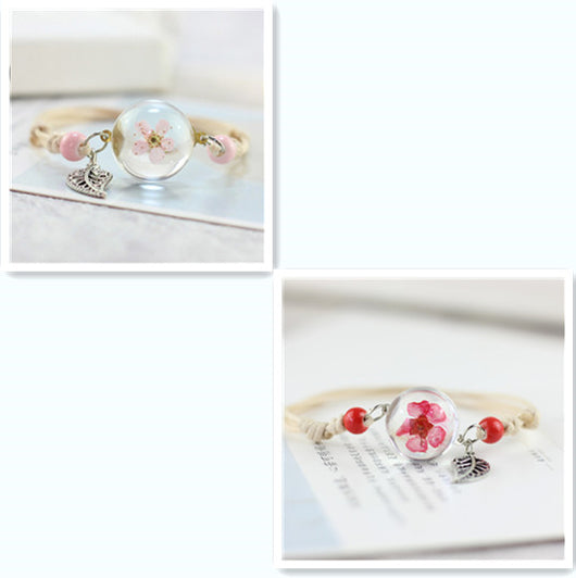 Pulsera Esfera de Cristal con Flores Secas - Diente de León y Estrellas - Image 33