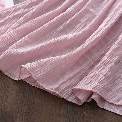 Vestido Infantil de Gasa con Cuello de Encaje y Manga Corta - Image 14