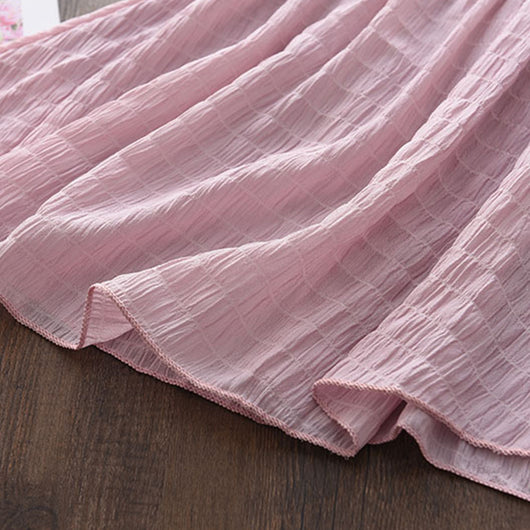 Vestido Infantil de Gasa con Cuello de Encaje y Manga Corta - Image 14