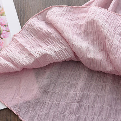 Vestido Infantil de Gasa con Cuello de Encaje y Manga Corta - Image 15