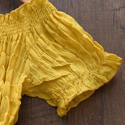 Vestido Infantil de Gasa con Cuello de Encaje y Manga Corta - Image 18