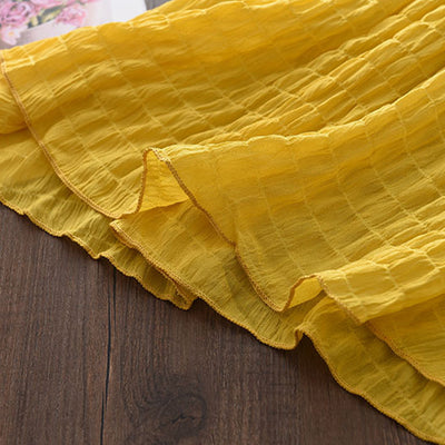 Vestido Infantil de Gasa con Cuello de Encaje y Manga Corta - Image 20