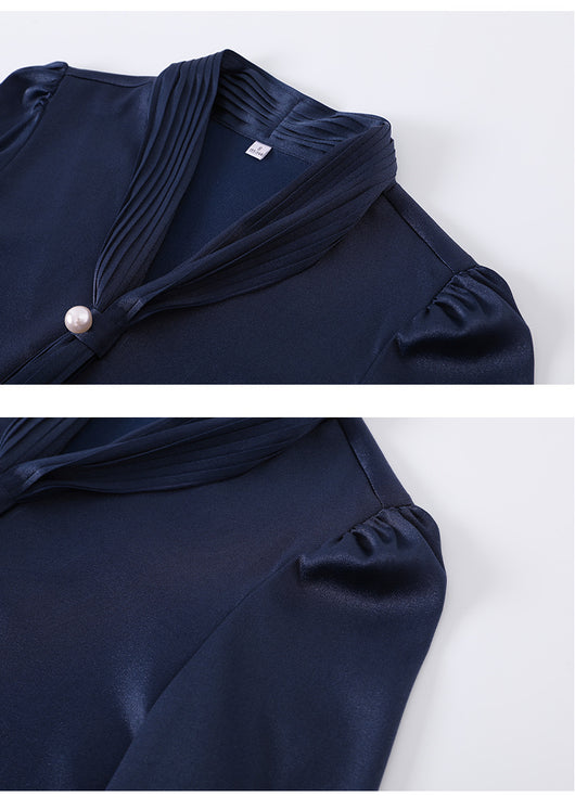 Blusa Profesional de Satén con Manga Larga Estilo Occidental - Image 11