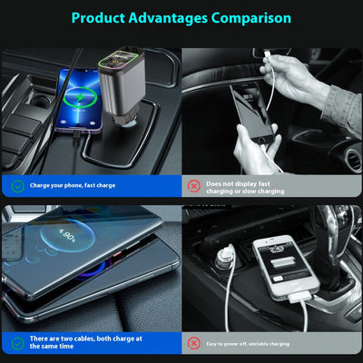 Cargador Automotriz 120W Cuatro en Uno con Diseño Cielo Estrellado - Image 4