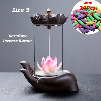 Quemador de Incienso Backflow Loto Buda Resistente al Viento - Decoración Feng Shui Sun Wukong - Image 9