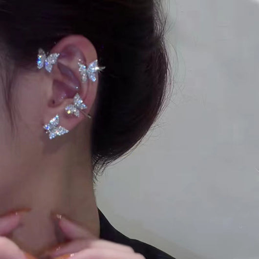 Arete de Mariposa Tipo Ear Cuff y Gancho - Joyería de Moda - Image 11