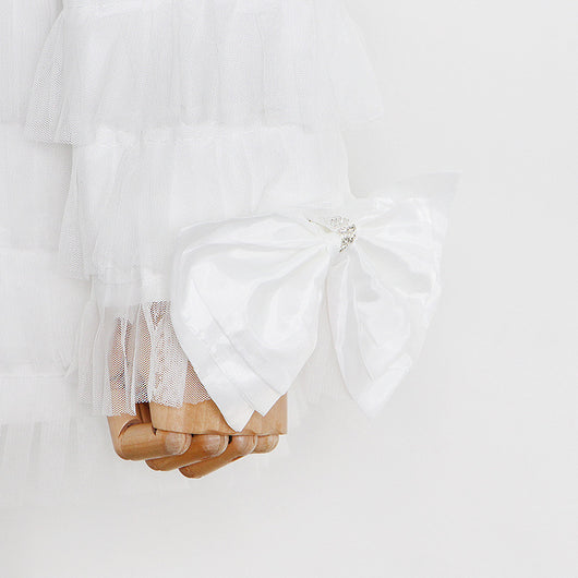 Traje Elegante para Mujer con Paneles de Tul Multicapa y Puños Estilo Pastel - Image 17