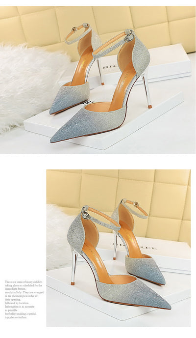 Zapatos de Tacón Alto Punta Fina Bicolor para Mujer - Image 11