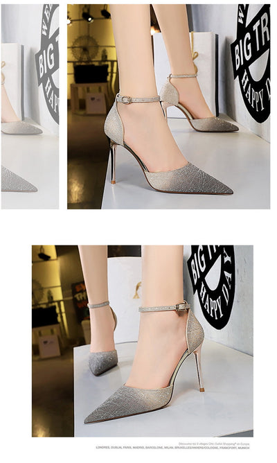 Zapatos de Tacón Alto Punta Fina Bicolor para Mujer - Image 18