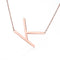 Fabulous Rose Dorado Plated Stainless Steel Initial Letter Pendant Necklace Rose Dorado K