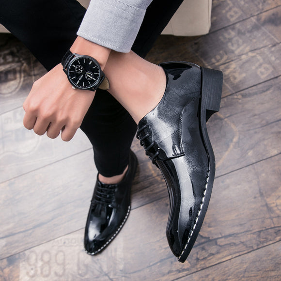 Zapatos de Cuero Puntiagudos para Hombre