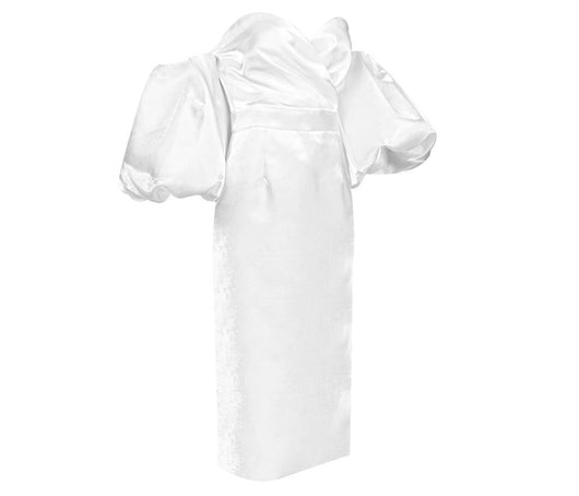 Vestido Ajustado Midi con Mangas Globo y Cintura Envolvente - Image 20