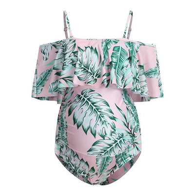 Traje de Baño Enterizo de Un Hombro con Volante Grande - Image 10
