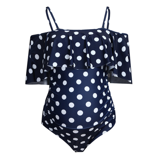 Traje de Baño Enterizo de Un Hombro con Volante Grande - Image 28