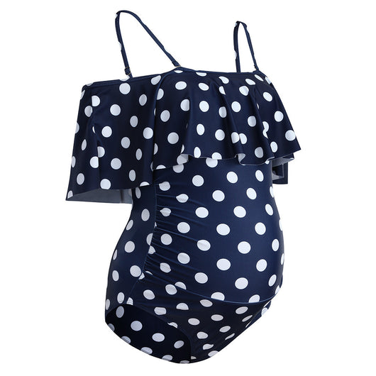 Traje de Baño Enterizo de Un Hombro con Volante Grande - Image 29