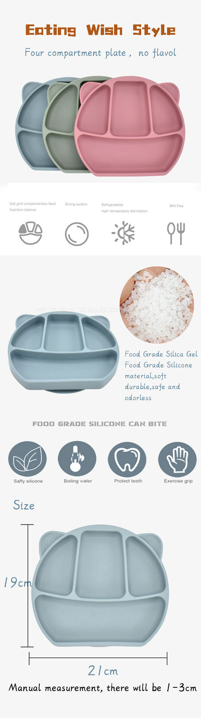 Plato Infantil Divisor con Ventosa de Silicona para Bebés y Niños - Image 37