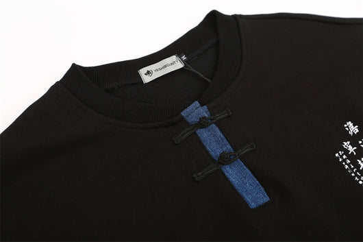 Playera Manga Larga Hombre Bloques de Color Floral Contraste - Image 11
