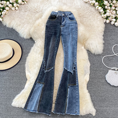 Pantalones Flare Vintage de Talle Alto con Borde Crudo - Image 7