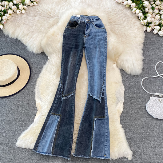 Pantalones Flare Vintage de Talle Alto con Borde Crudo - Image 7
