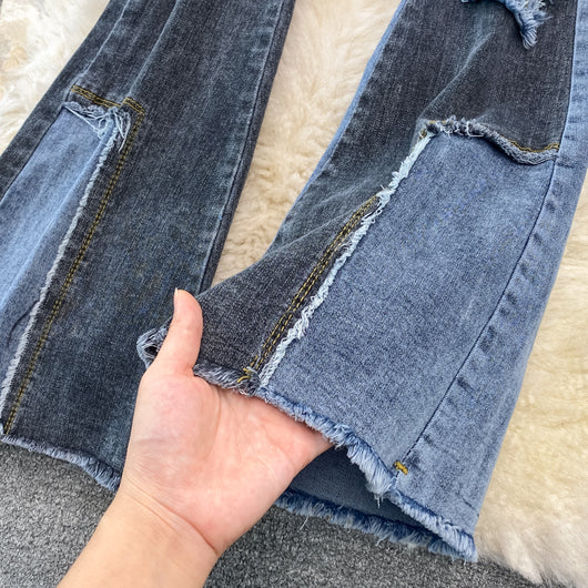 Pantalones Flare Vintage de Talle Alto con Borde Crudo - Image 14