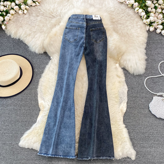 Pantalones Flare Vintage de Talle Alto con Borde Crudo - Image 17