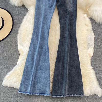 Pantalones Flare Vintage de Talle Alto con Borde Crudo - Image 19