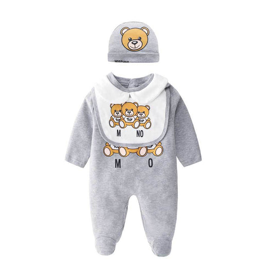 Pijama Mameluco Bebé Estampado Osito Manga Larga para Gatear