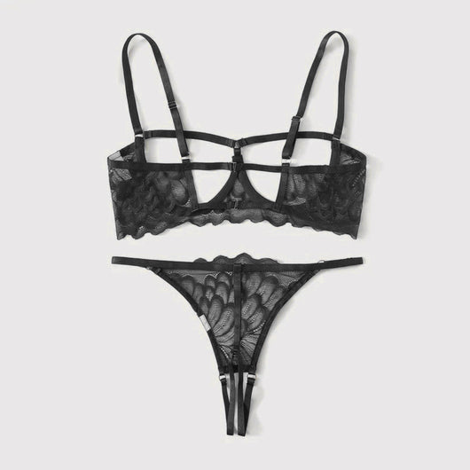Sling Sensual de Tres Puntos con Busto Abierto Semitransparente - Image 13
