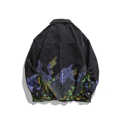 Chaqueta Suelta Estilo Retro con Estampado Artístico para Trabajo y Calle - Image 8