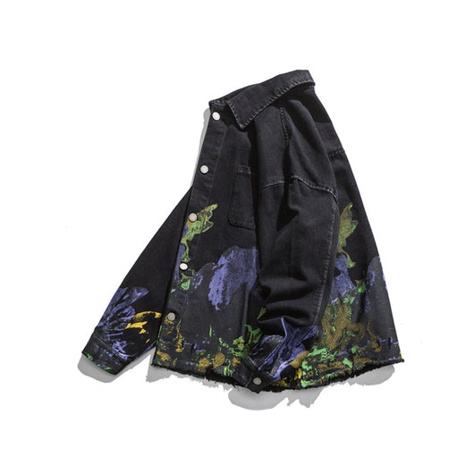 Chaqueta Suelta Estilo Retro con Estampado Artístico para Trabajo y Calle - Image 9