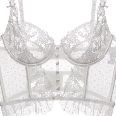 Conjunto de Lencería Francesa Delgada con Encaje Bordado para Mujer - Image 14