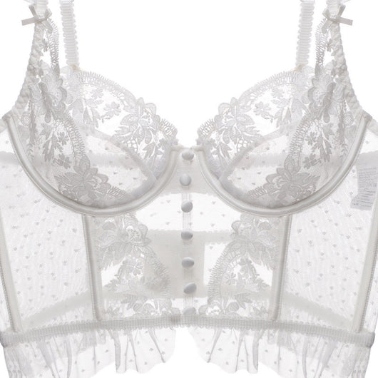 Conjunto de Lencería Francesa Delgada con Encaje Bordado para Mujer - Image 14