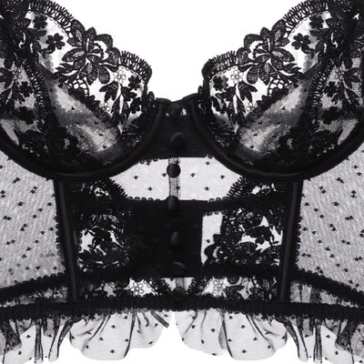 Conjunto de Lencería Francesa Delgada con Encaje Bordado para Mujer - Image 19