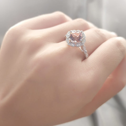 Anillo de Morganita Lujo en Plata Esterlina para San Valentín - Image 12