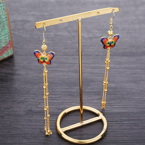 Collar de Cuentas Retro con Borlas - Joyería de Disfraz Vintage