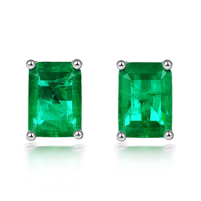 Aretes de Plata Esterlina 925 con Esmeralda - Diseño Elegante - Image 2