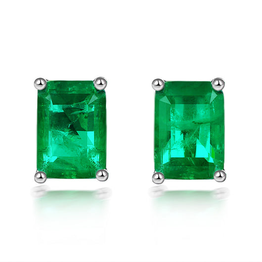 Aretes de Plata Esterlina 925 con Esmeralda - Diseño Elegante - Image 2