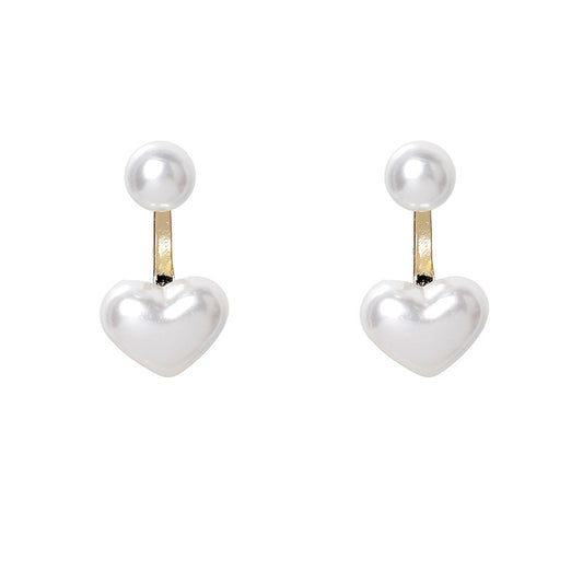 Aretes Elegantes de Perla y Corazón - Image 2