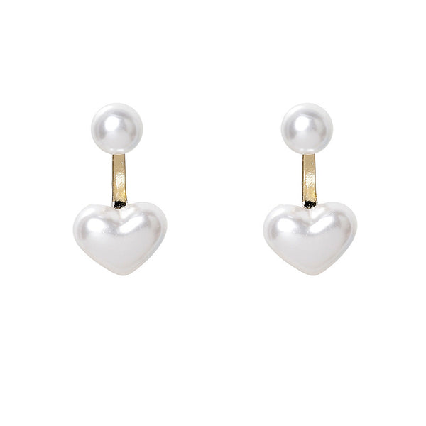 Aretes Elegantes de Perla y Corazón