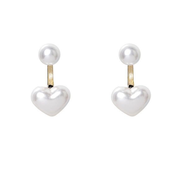 Aretes Elegantes de Perla y Corazón