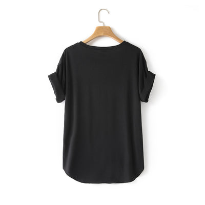 Playera Holgada Moon Child con Hombros Caídos y Estampado de Letras - Image 14