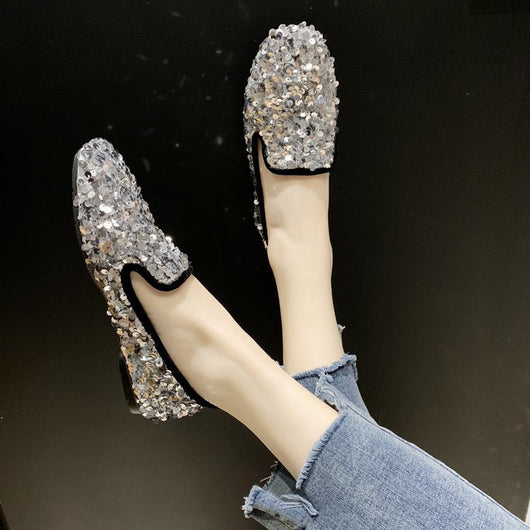 Zapatos de Tacón Bajo Brillantes Multiuso para Mujer - Image 7