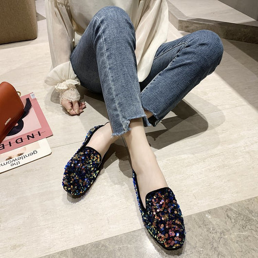 Zapatos de Tacón Bajo Brillantes Multiuso para Mujer - Image 11