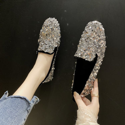 Zapatos de Tacón Bajo Brillantes Multiuso para Mujer - Image 14