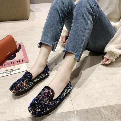 Zapatos de Tacón Bajo Brillantes Multiuso para Mujer - Image 15