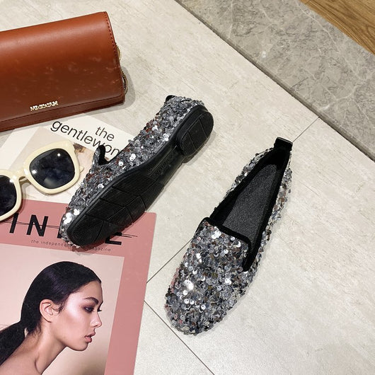 Zapatos de Tacón Bajo Brillantes Multiuso para Mujer - Image 16