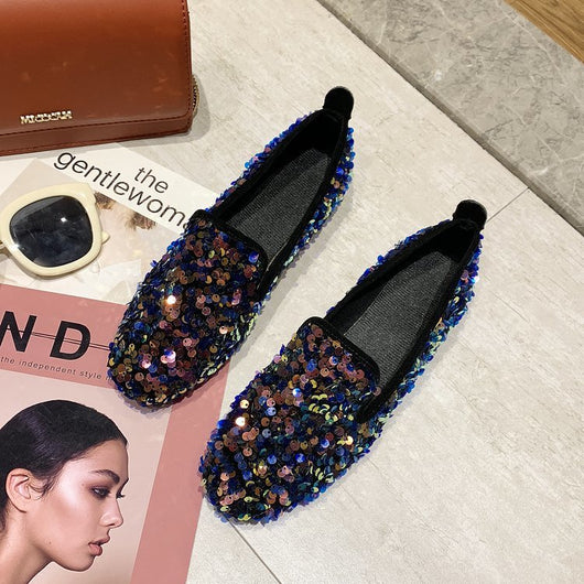 Zapatos de Tacón Bajo Brillantes Multiuso para Mujer - Image 17